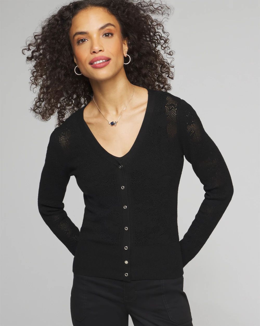 White house black market black cardigan top